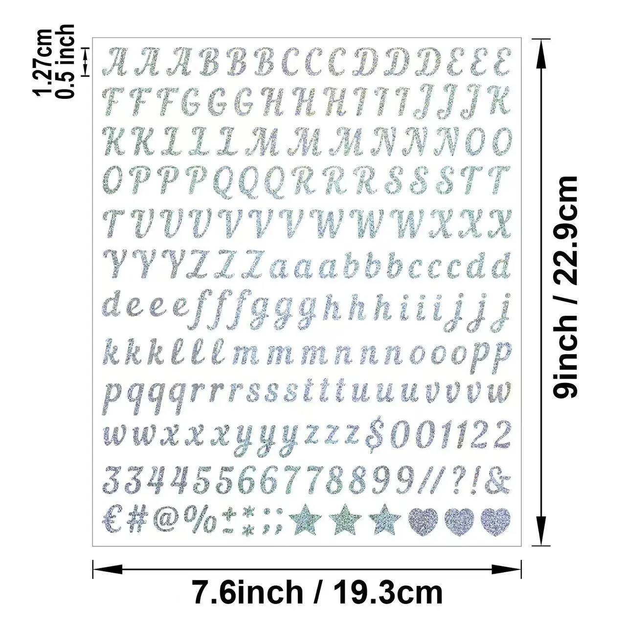 Abecedná a číselná pieskovcová dekoračná nálepka